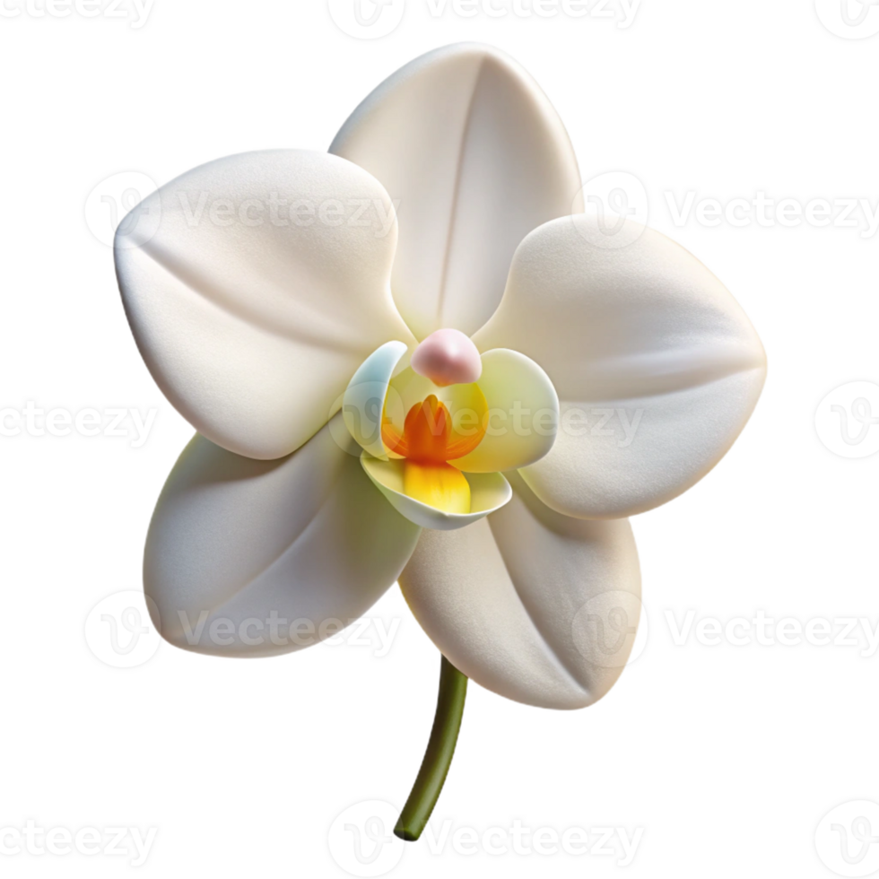 vibrant creative A Single White Orchid Soft Lighti high resolution png