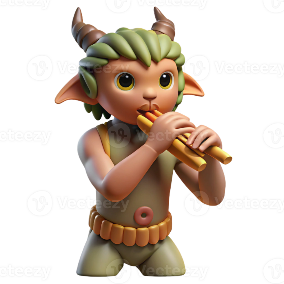 vibrant traditional A Playful Satyr Playing a Pan Flute Idyl high resolution png