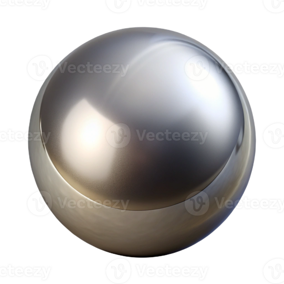 beautiful minimalist A Single Sphere Chrome Finish professional png