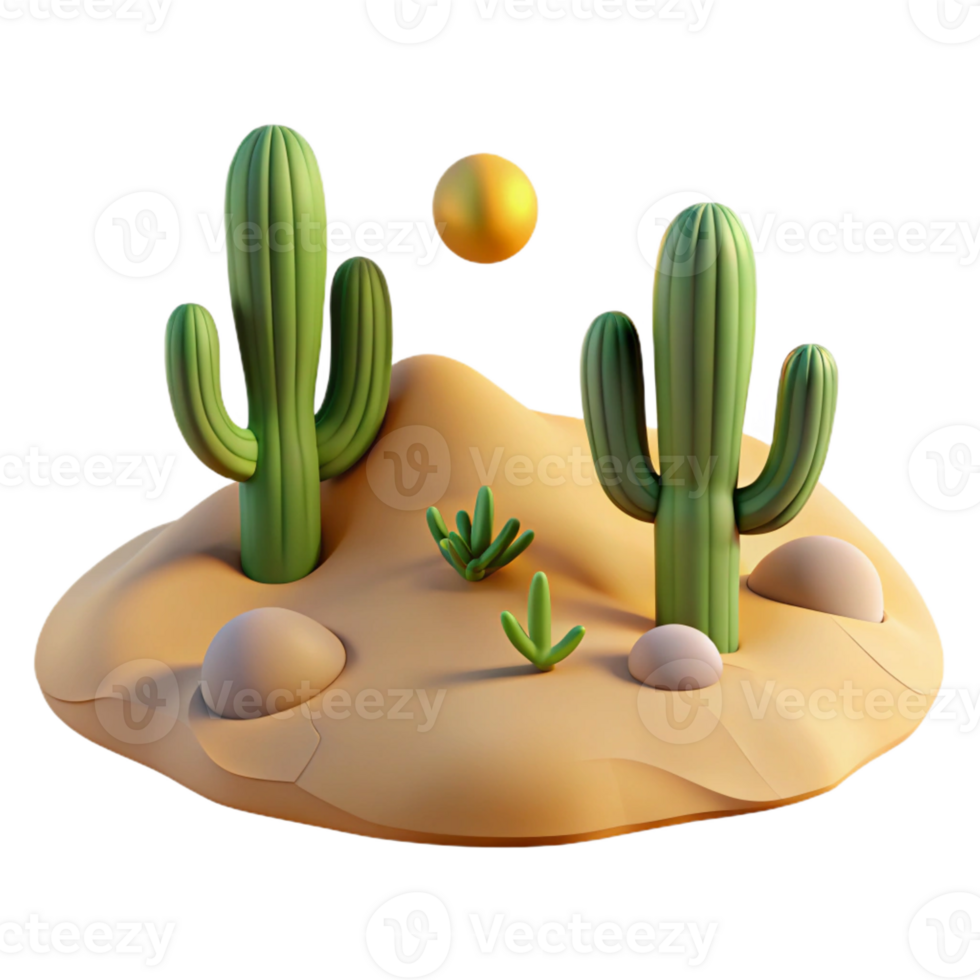 wonderful contemporary A Desert Landscape with Cacti and Sand Dun genuine png