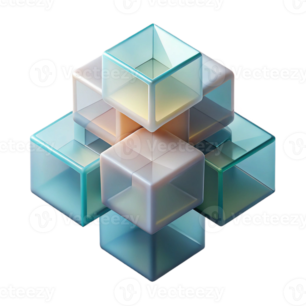 vibrant vintage Translucent Geometric Shapes Cluster high quality png