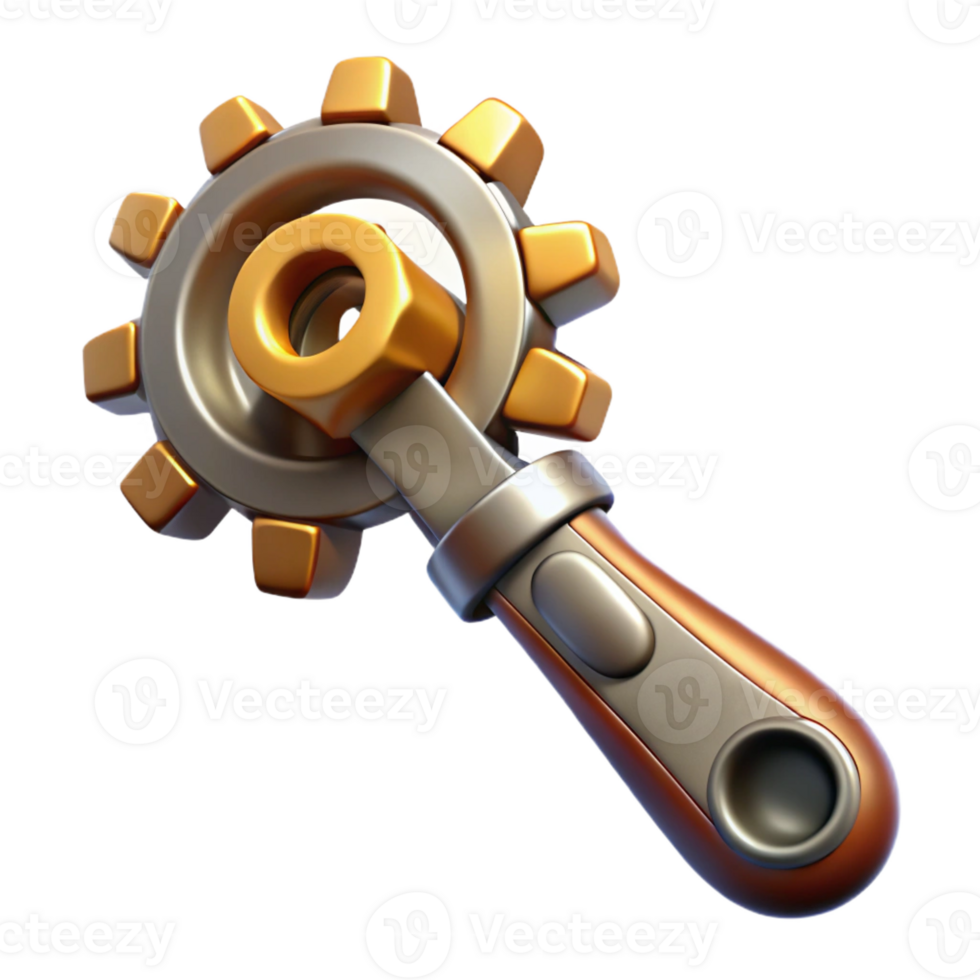 dramatic minimalist A Steampunk Wrench Intricate Gears and L exclusive png