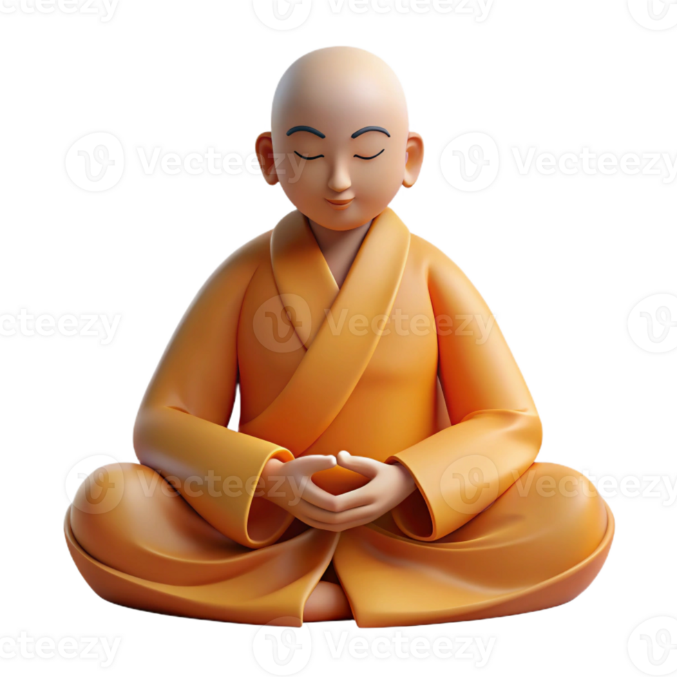 beautiful rustic Portrait of a Serene Monk in Flowing Robes high resolution png