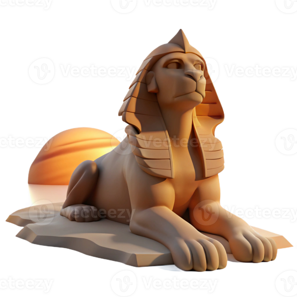 vibrant classic A Majestic Sphinx Gazing at a Desert Suns high quality png