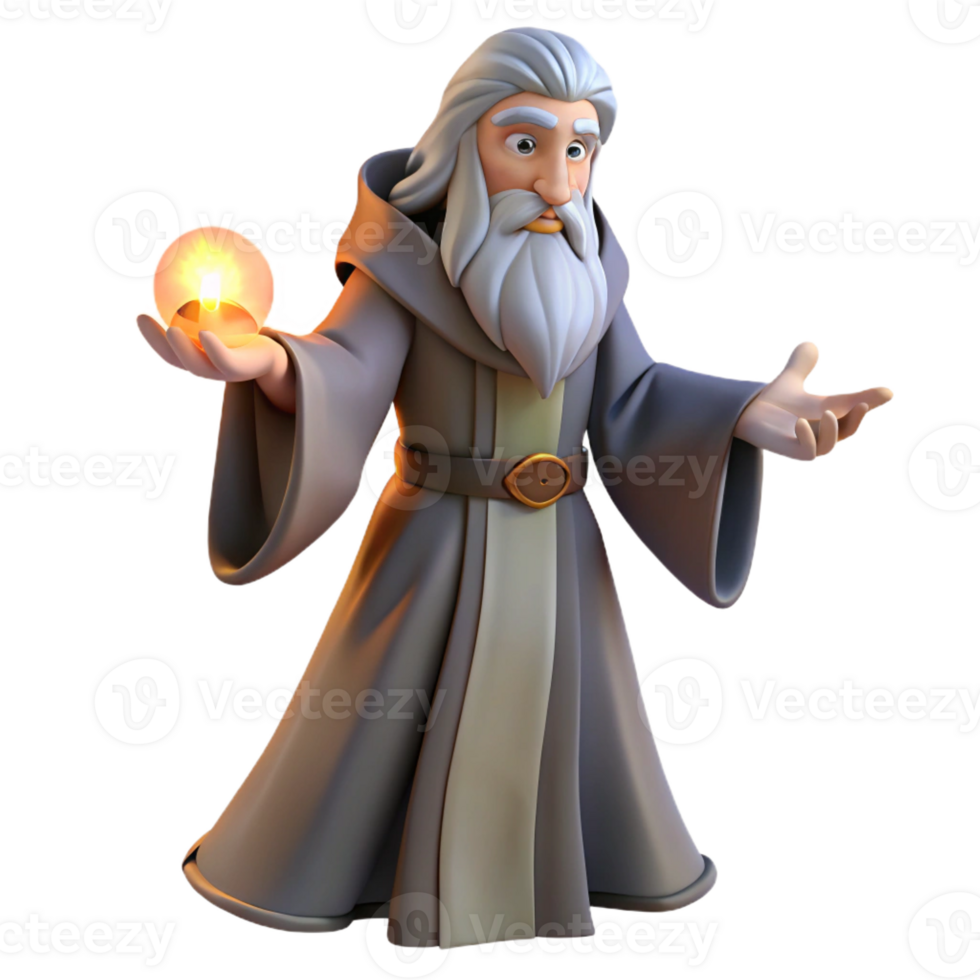 magnificent traditional A Wise Old Wizard Casting a Protective exclusive png