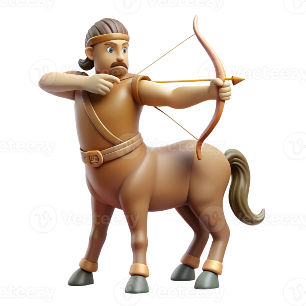 vibrant contemporary A Wise Centaur Teaching Archery Soft Da original png