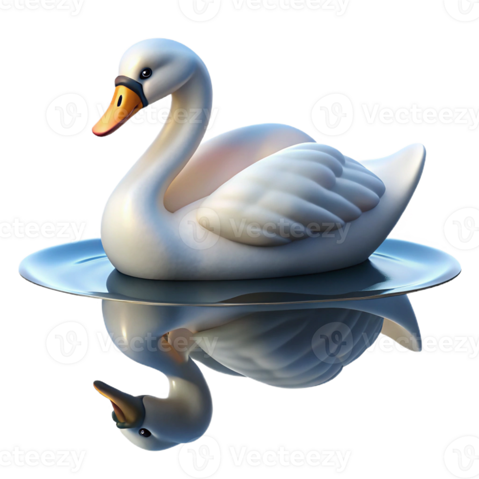 extraordinary abstract A Graceful Swan Gliding Across a Still La png
