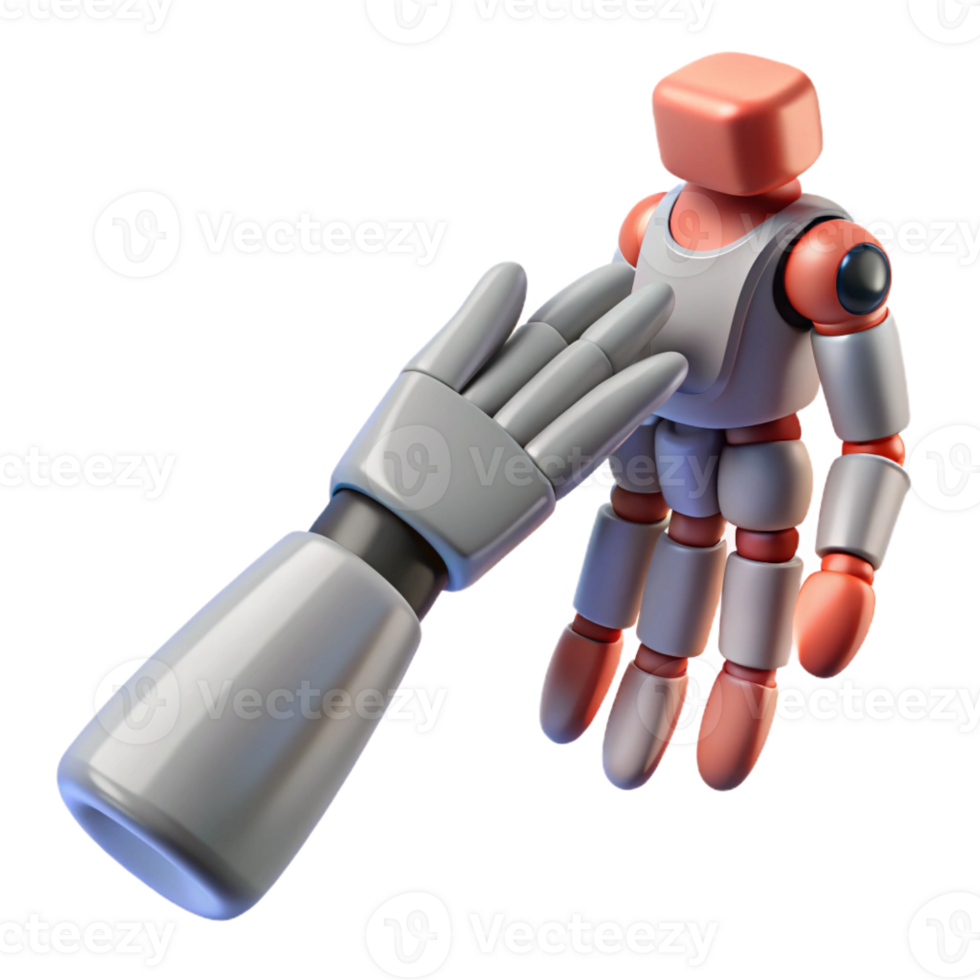 elegant classic Robotic Hand Reaching for Human detailed png