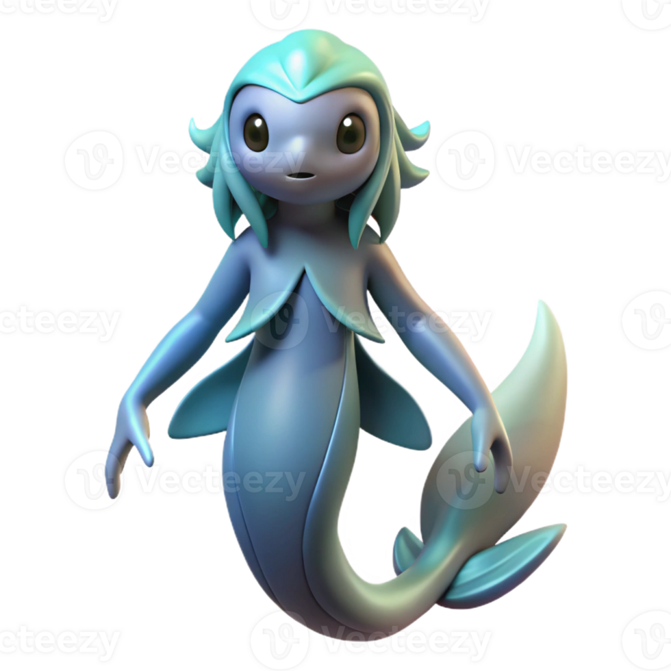 beautiful artistic A Mysterious Ningyo Mermaid Like Creature original png