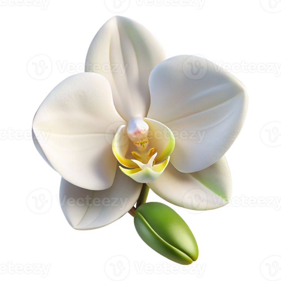 stunning modern A Single White Orchid Soft Lighti genuine png