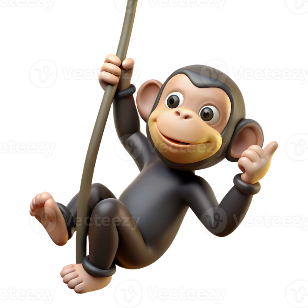 beautiful classic A Playful Chimpanzee Swinging from a Vine exclusive png