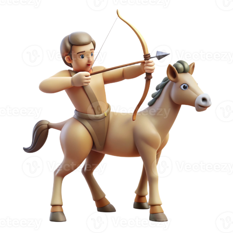 impressive artistic A Wise Centaur Teaching Archery Soft Da premium png