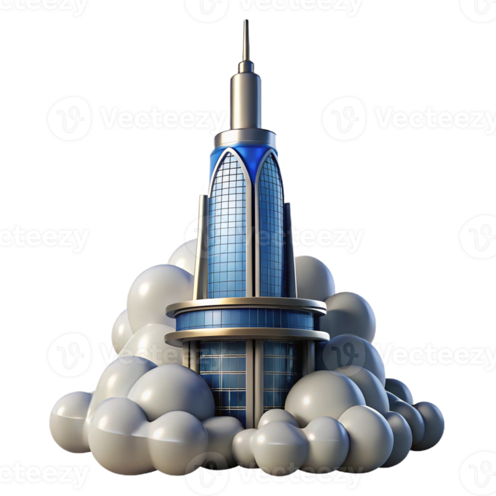 beautiful rustic A Futuristic Skyscraper Piercing the Clou detailed png