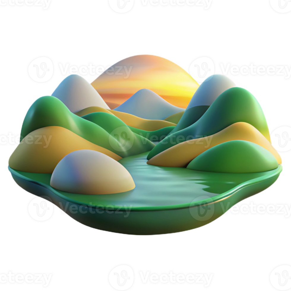 extraordinary artistic A Serene Abstract Landscape of Rolling Hi professional png