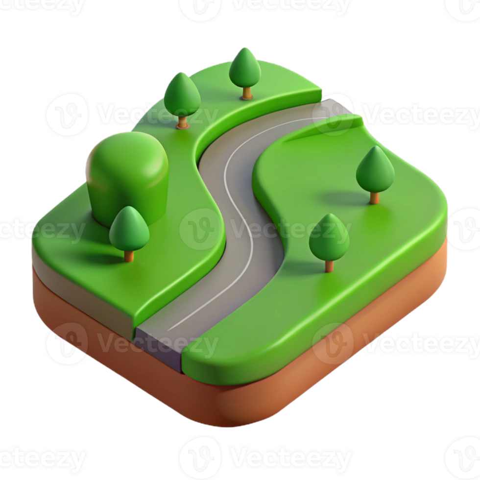 impressive artistic A Winding Dirt Road Through a Green Field detailed png