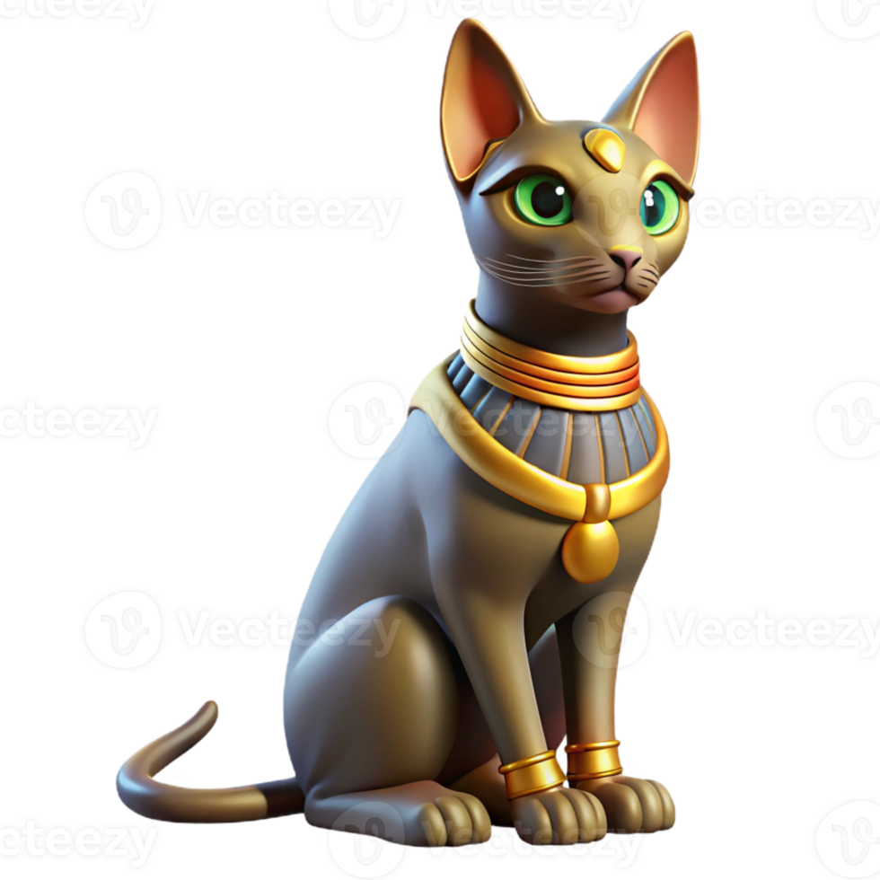 elegant classic Bastet the Cat Goddess Basking in The genuine png