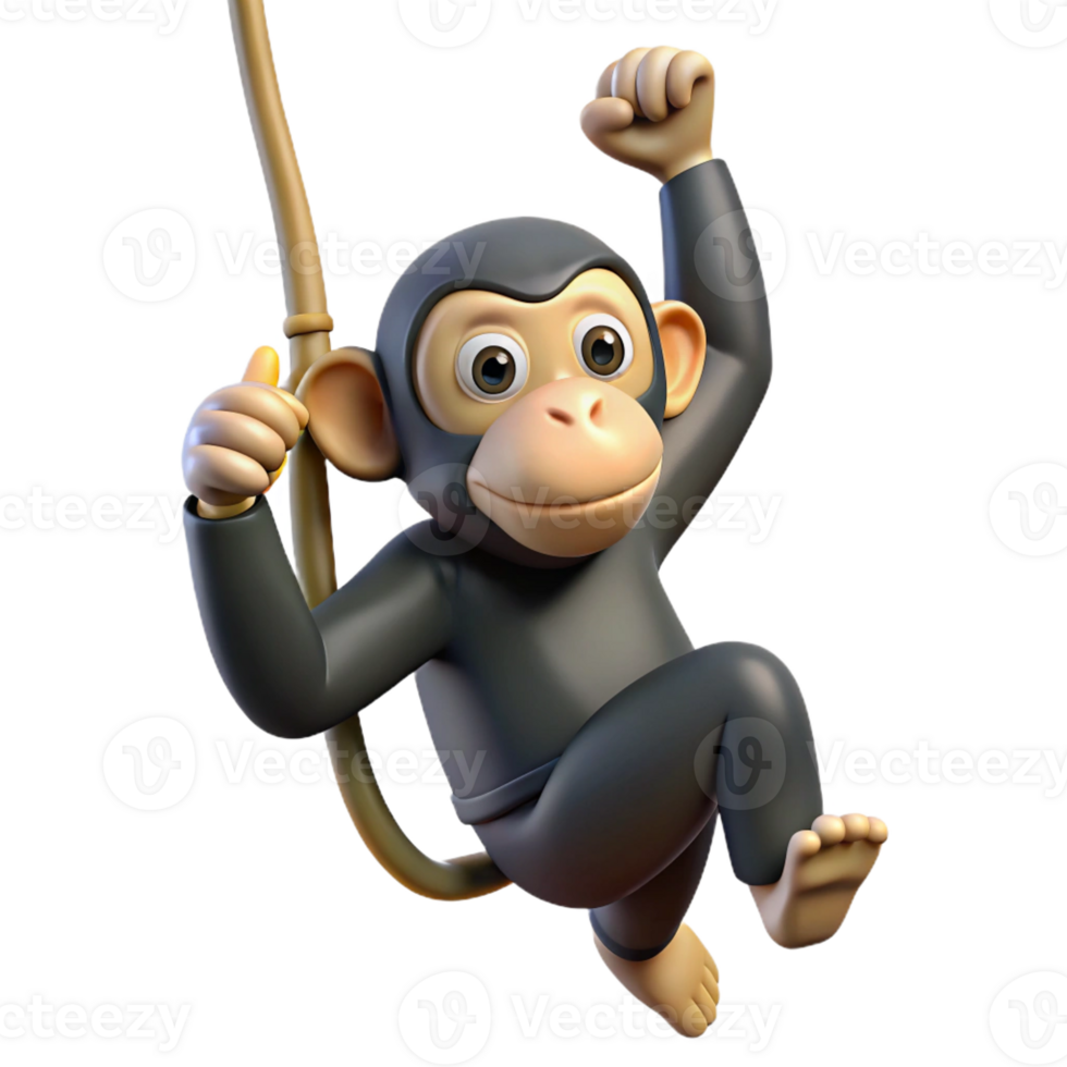 stunning creative A Playful Chimpanzee Swinging from a Vine genuine png