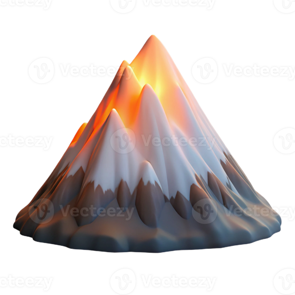 vibrant classic A Snow Covered Mountain Peak Alpine Glow 4K png