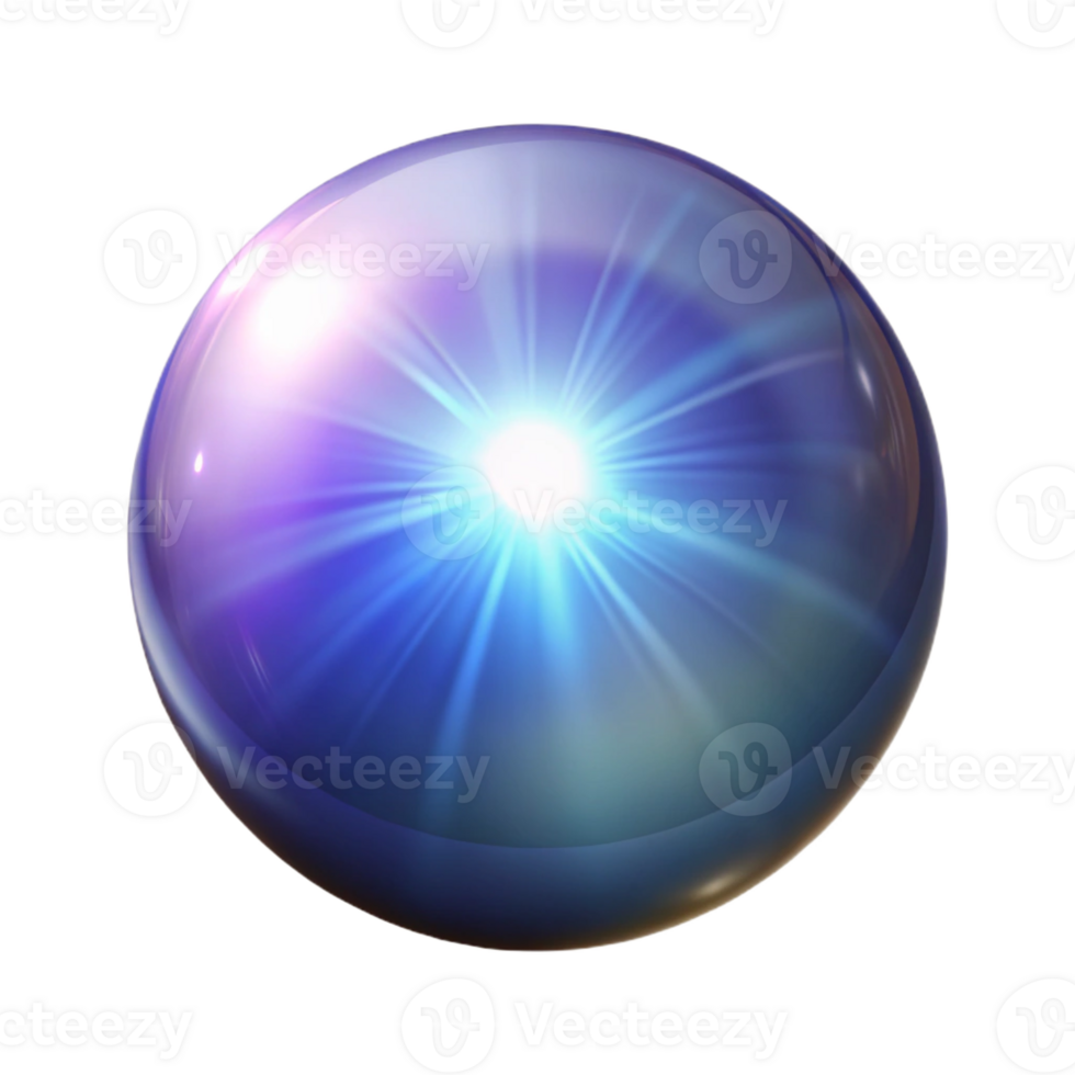 serene vintage A Single Glowing Orb Emitting Light Rays authentic png