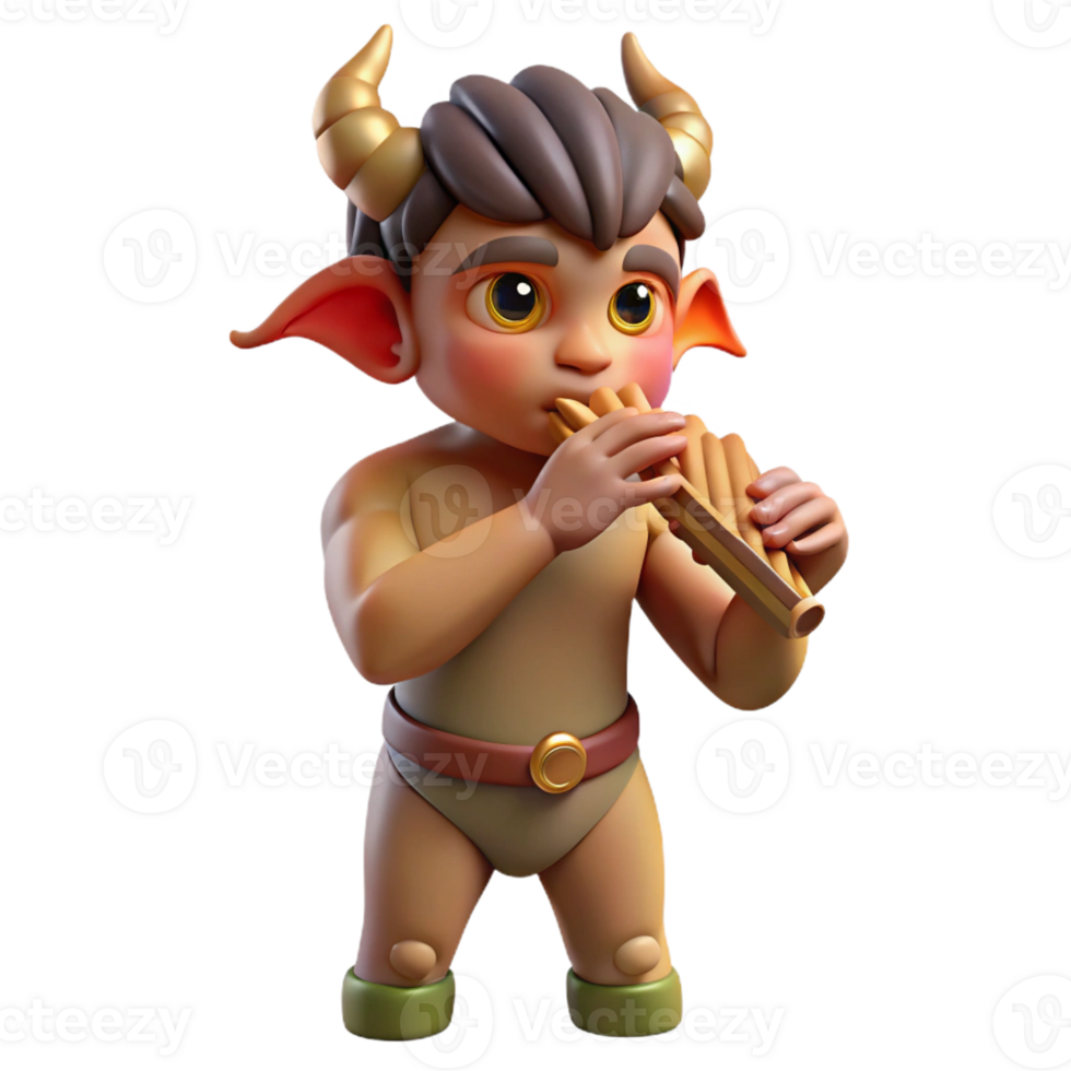 impressive vintage A Mischievous Satyr Playing a Pan Flute I exclusive png