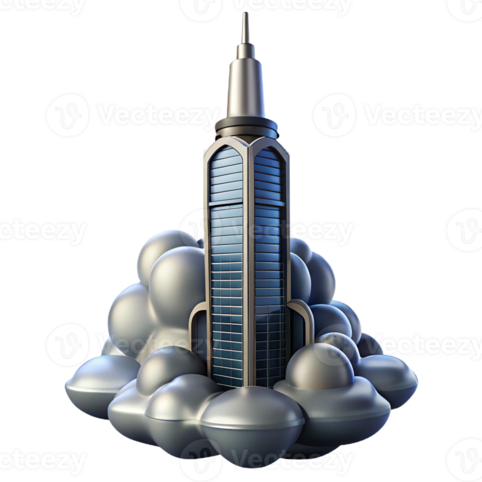serene traditional A Futuristic Skyscraper Piercing the Clou high resolution png