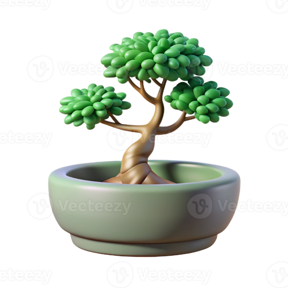 elegant artistic A Bonsai Tree in a Ceramic Pot Studio high quality png