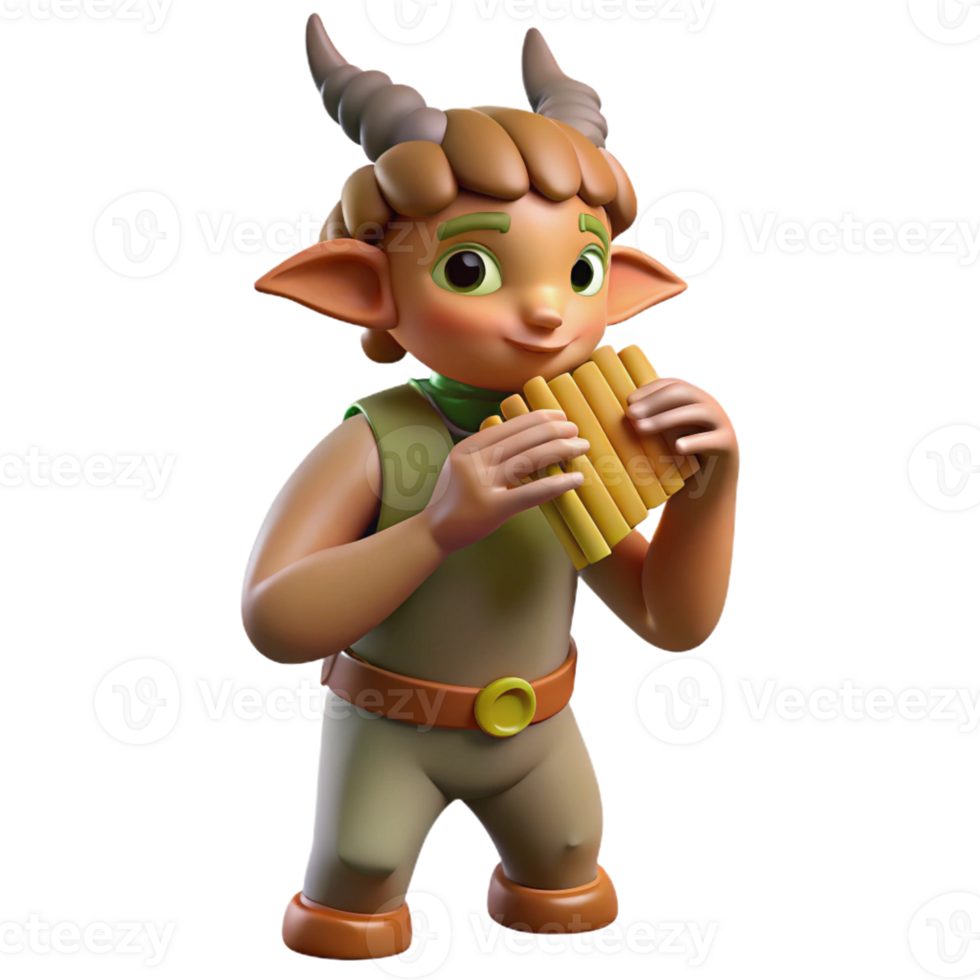 stunning modern A Playful Satyr Playing a Pan Flute Idyl high quality png
