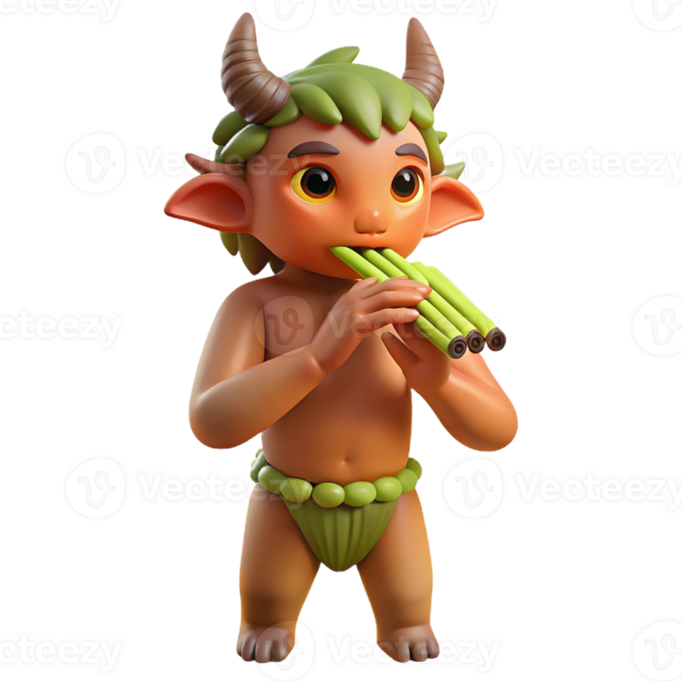 extraordinary contemporary A Playful Satyr Playing a Pan Flute in A genuine png
