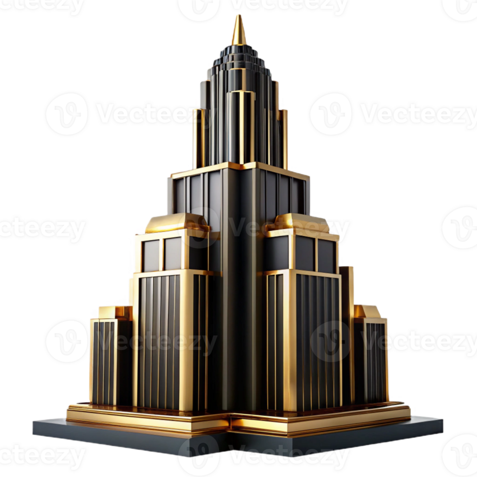 magnificent traditional A Towering Art Deco Skyscraper Black And professional png