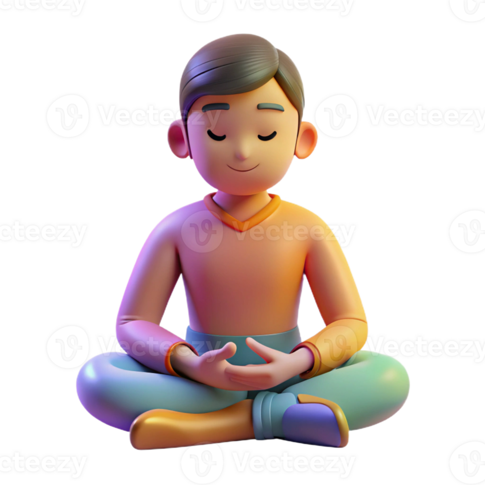 stunning classic A Digital Avatar Meditating in a Virtual authentic png