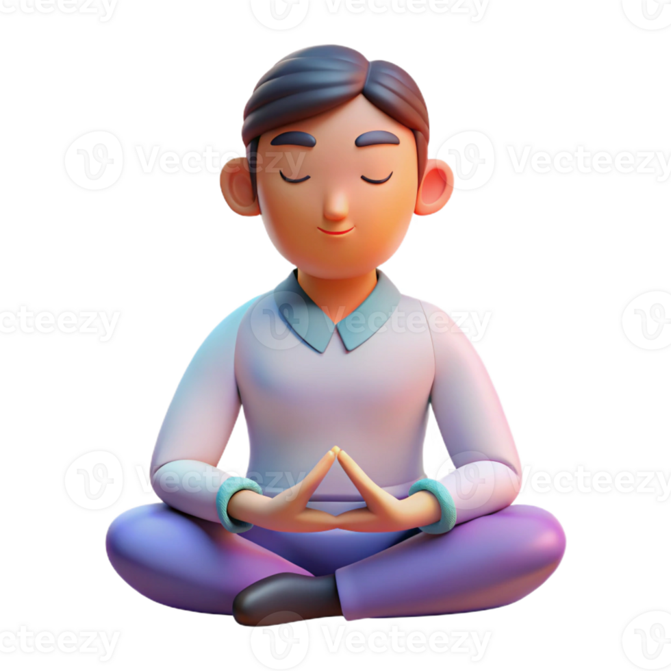 dramatic traditional A Digital Avatar Meditating in a Virtual high quality png