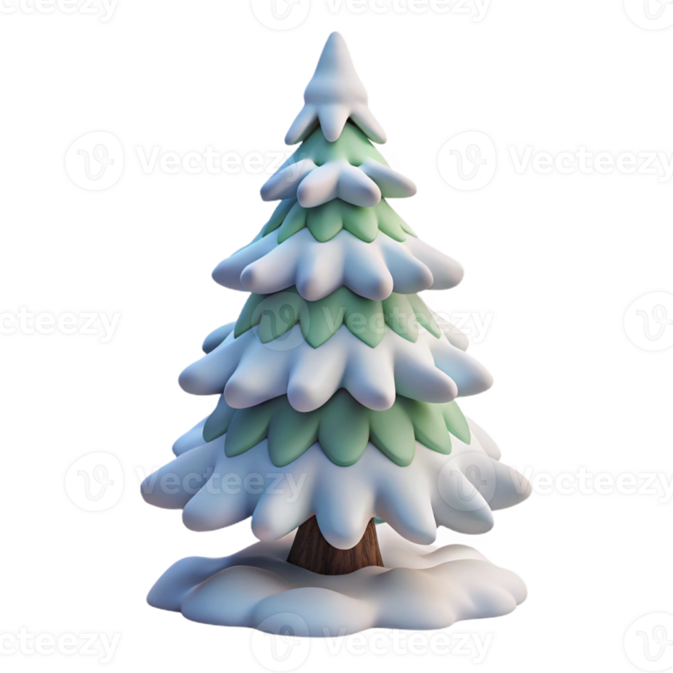 serene abstract A Snow Covered Pine Tree in a Winter Lan high resolution png
