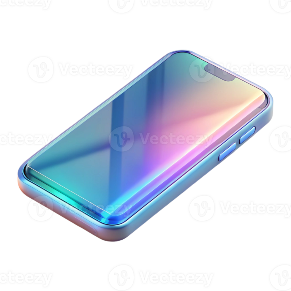 vibrant contemporary Transparent Smartphone Displaying a Hologram genuine png
