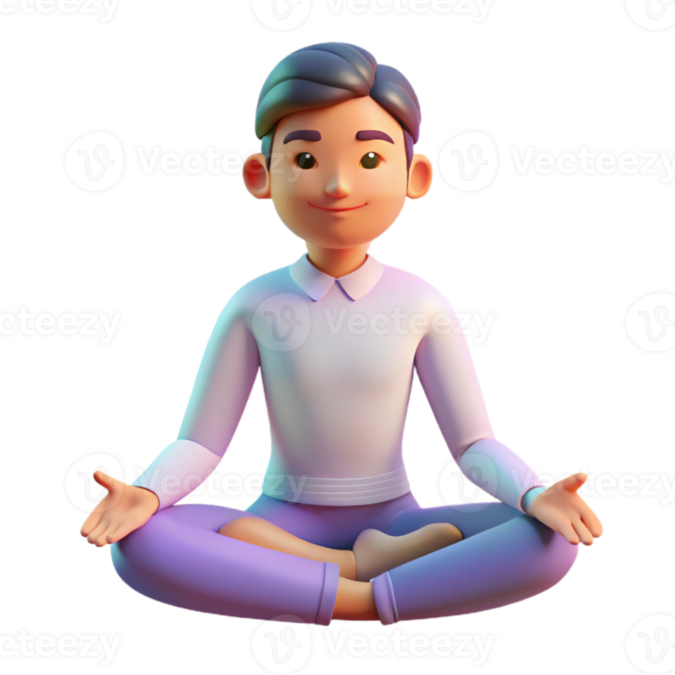 wonderful creative A Digital Avatar Meditating in a Virtual genuine png