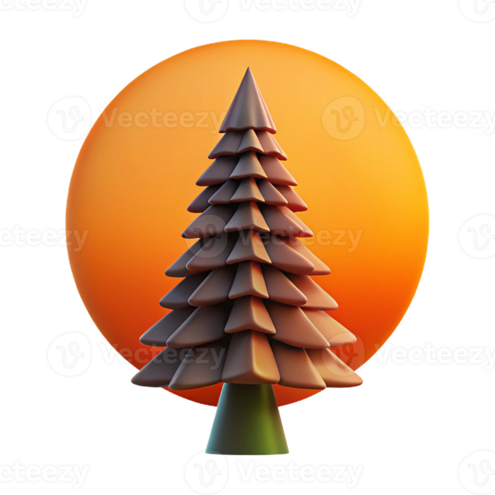stunning artistic A Solitary Pine Tree Silhouetted Against A professional png