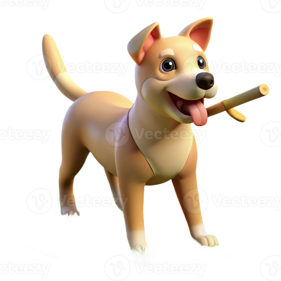 extraordinary artistic A Playful Dog Fetching a Stick Park Set original png