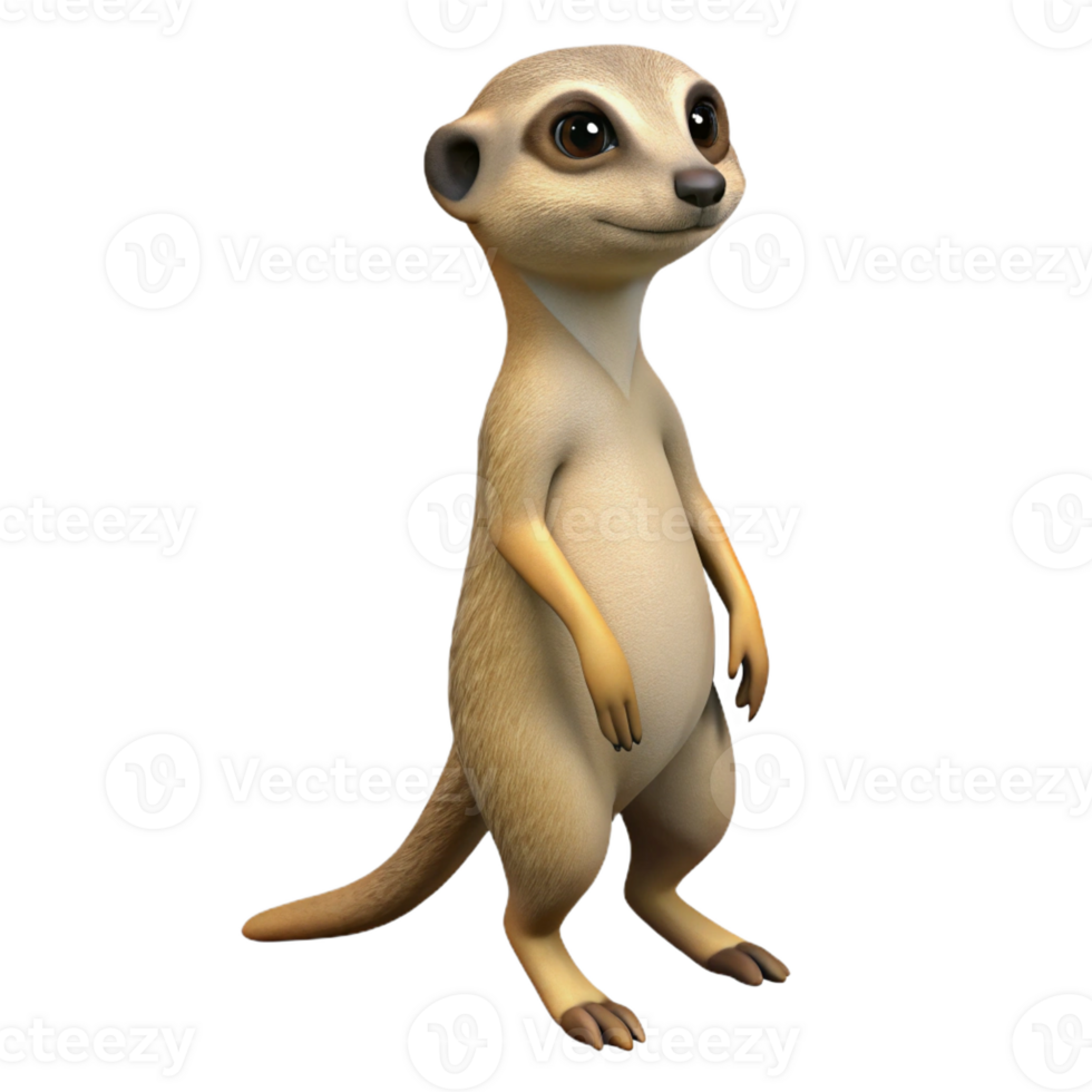 elegant artistic A Curious Meerkat Standing on Its Hind Le original png