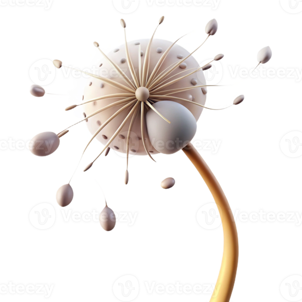 stunning artistic A Single Dandelion Seedhead with Seeds Blo high resolution png