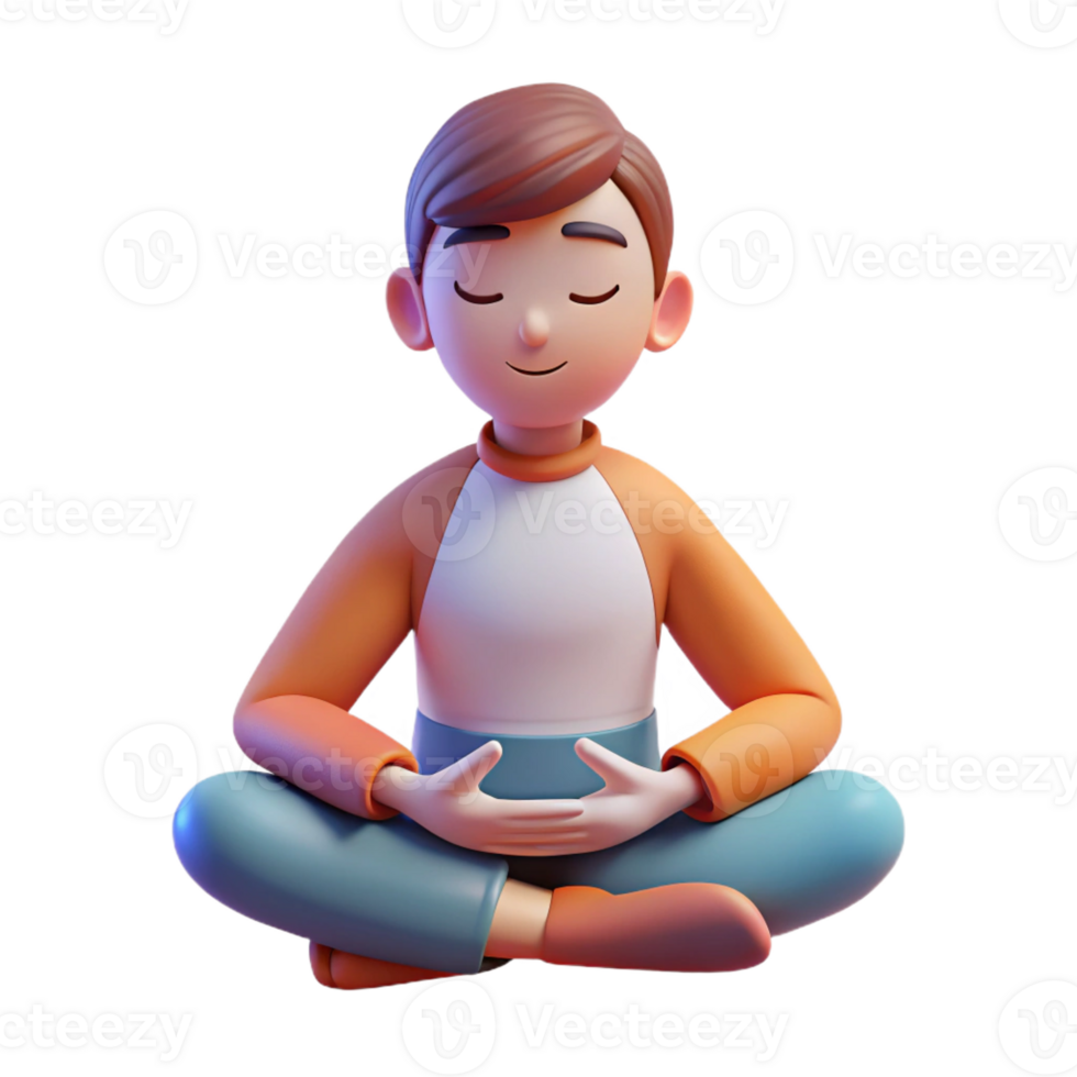 dramatic minimalist A Digital Avatar Meditating in a Virtual high resolution png