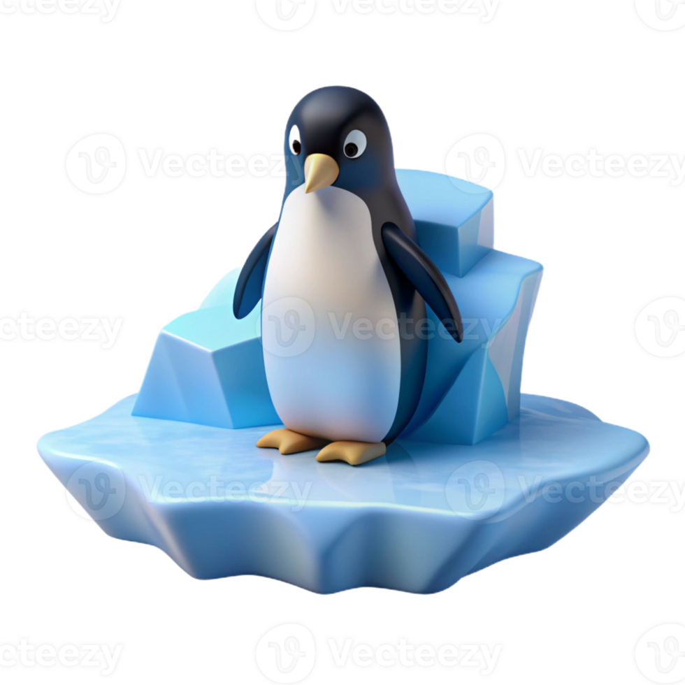 dramatic abstract Penguin on Iceberg high resolution png