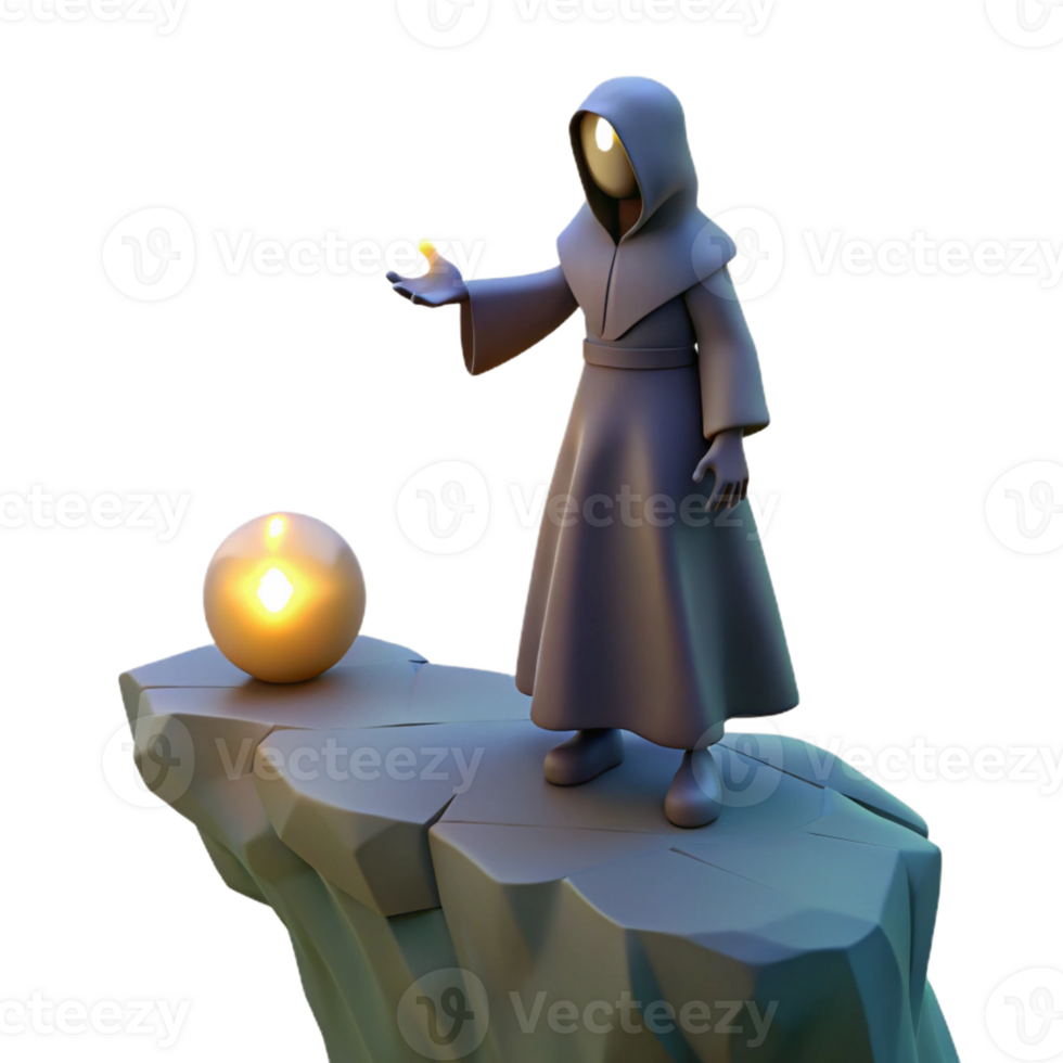 wonderful abstract A Solitary Figure in a Hooded Cloak Stan professional png
