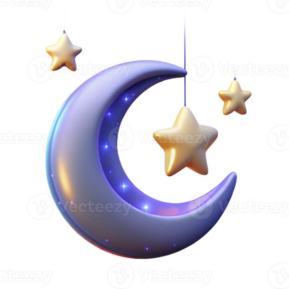 serene vintage A Crescent Moon Hanging in a Starry Night S authentic png