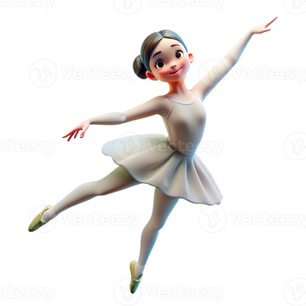 serene abstract Portrait of a Graceful Ballerina in Mid authentic png