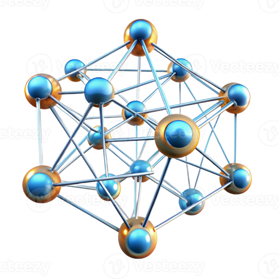serene contemporary A Complex Network of Interconnected Nodes professional png