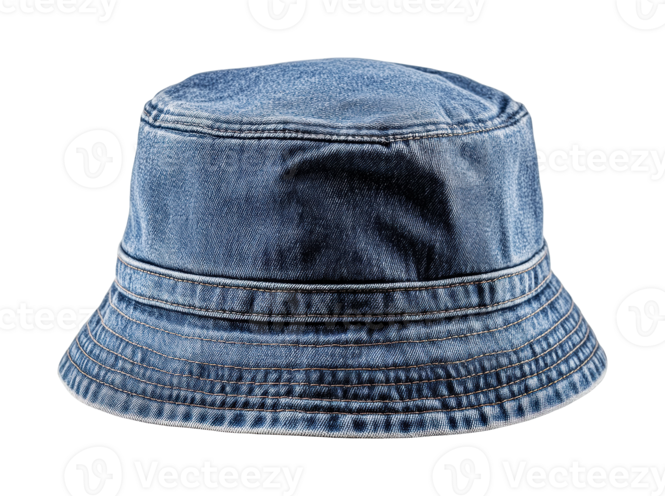 Denim bucket hat isolated, cut out png