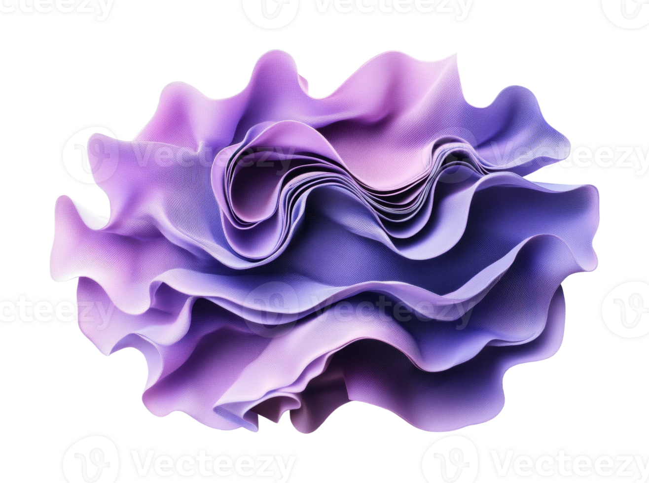 Abstract purple and pink fabric-like wave design, cut out png