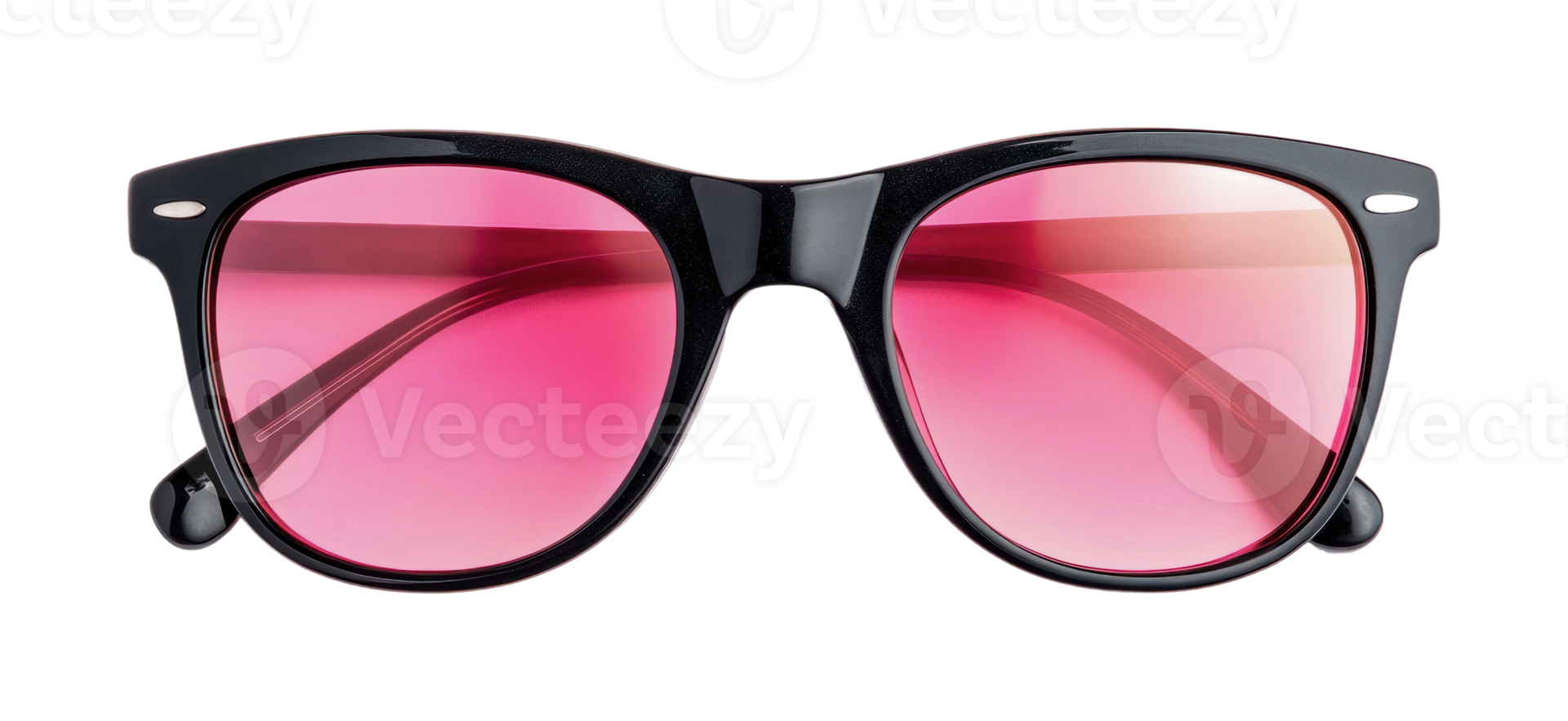 Trendy pink sunglasses with black frames, cut out png