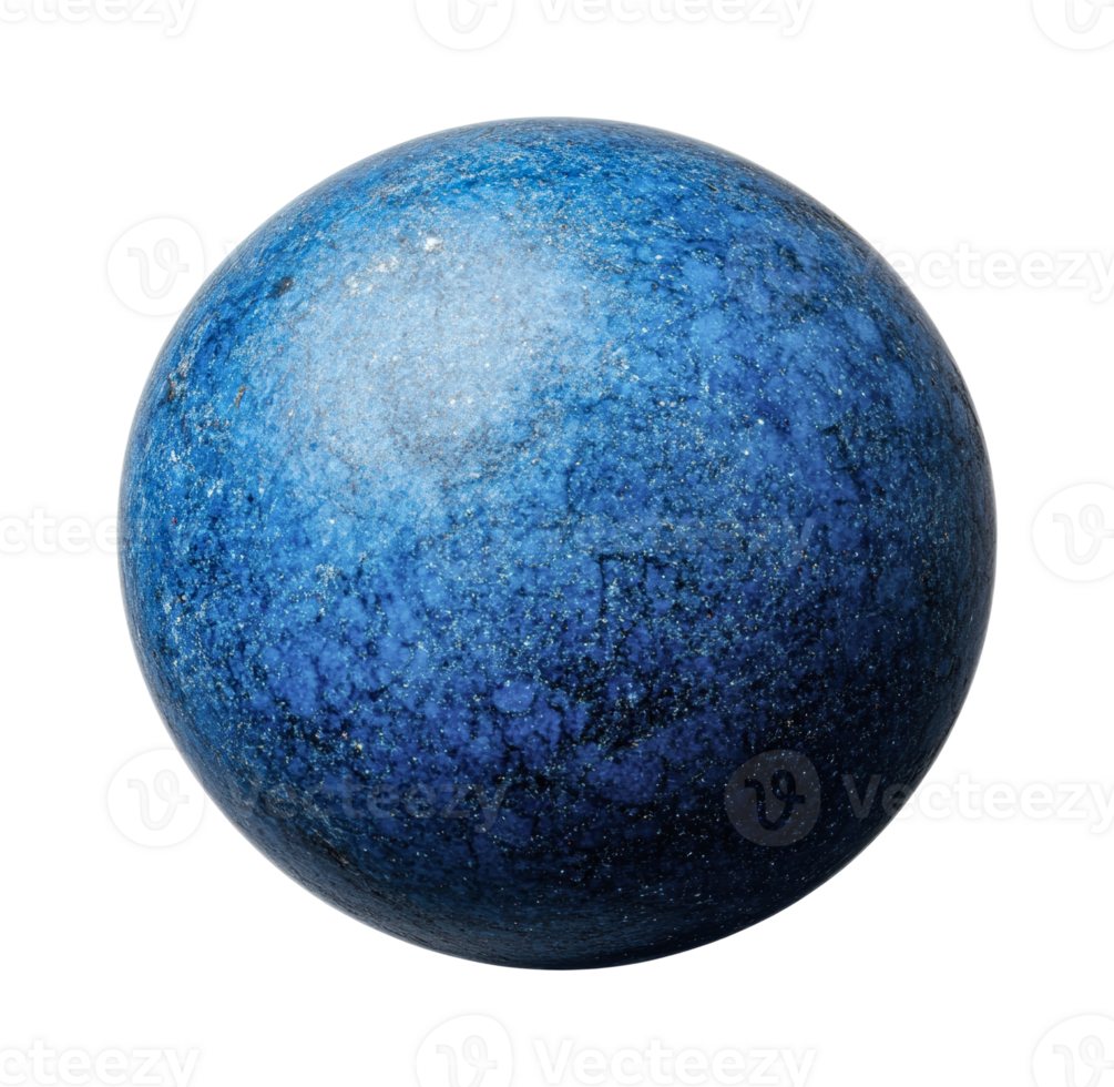 Textured blue marble sphere with intricate patterns on black, cut out png