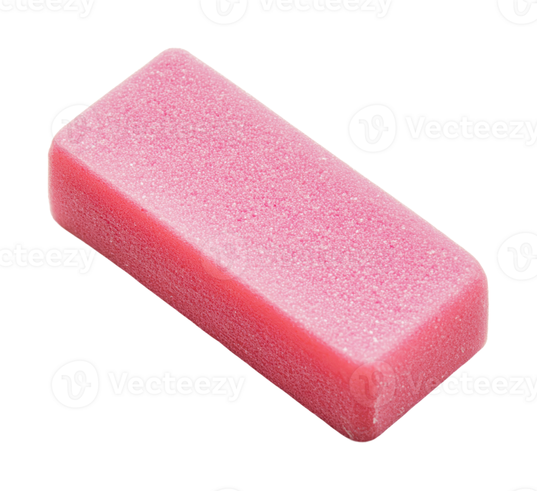 Pink rectangular eraser isolated, cut out png