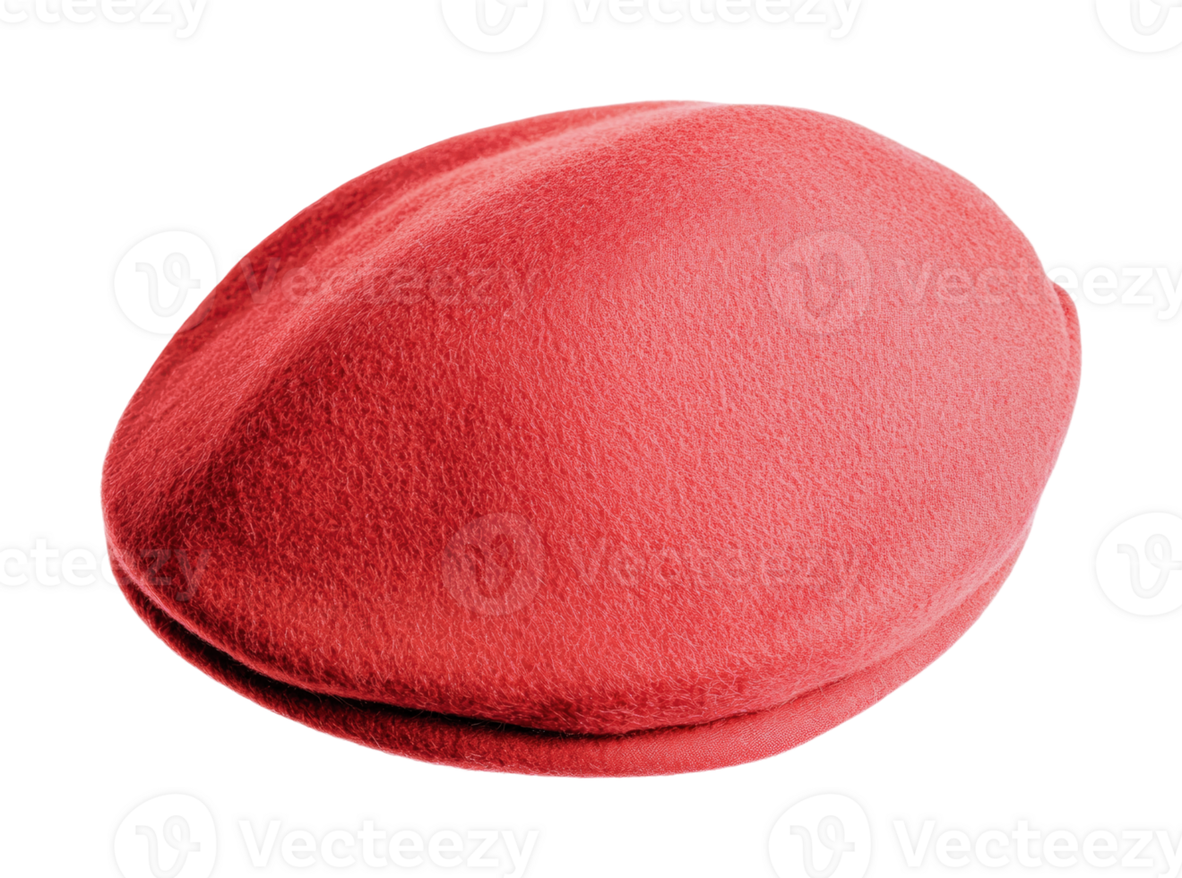Vibrant red wool beret for fashionable accessories png